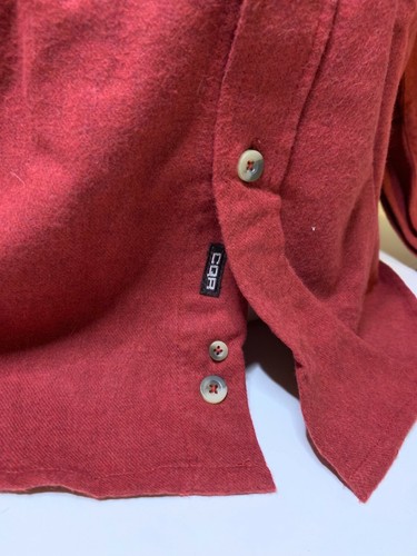 Shirt CQR Men's Flannel sz L Red Button Up Long Sleeve - Picture 2 of 9