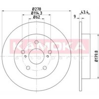 Kamoka 2X Bremsscheibe Hinten Ø278 Mm Voll FüR Suzuki SX4 GY 1.6 VVT 2.0 Ddis