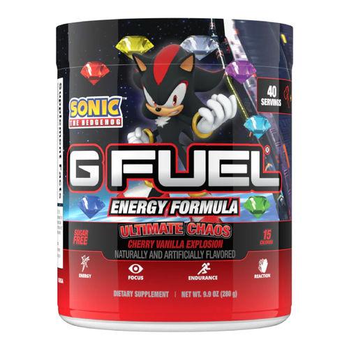 G Fuel Sonic the Hedgehog Shadow Ultimate Chaos Collector's Box Tub Shaker Cup - Picture 6 of 6