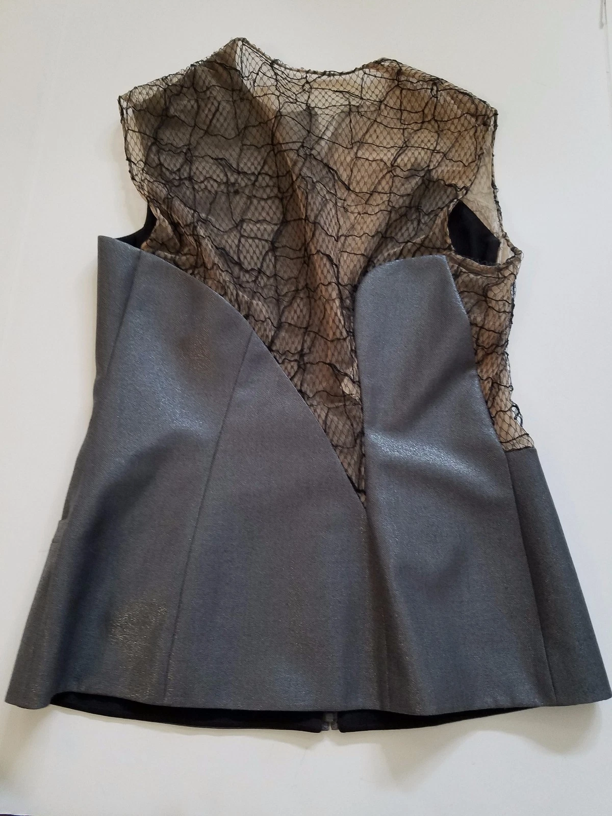 TUTA PANTALONI GIANNI VERSACE COUTURE GRIGIO RETE METALLICA **RARO EDITORIALE**(abito)