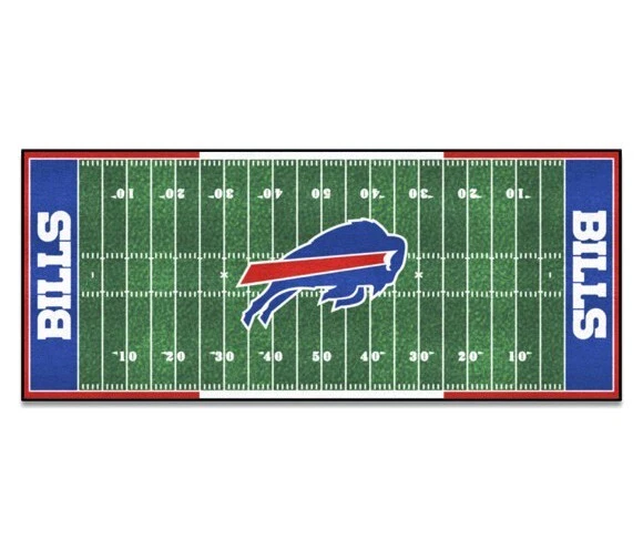 Alfombra de corredor de campo de fútbol americano Buffalo Bills - Alfombra con licencia NFL de 72"x30" alfombra de regalo Foto 2 de 4