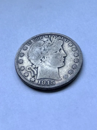 1915-D Barber Silver Half Dollar 50c Coin In Fine Condition #004