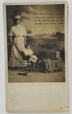 THE ALLWIN FOLDING GO-CART Stroller Carriage RPPC 1907 Advert Postcard Q19