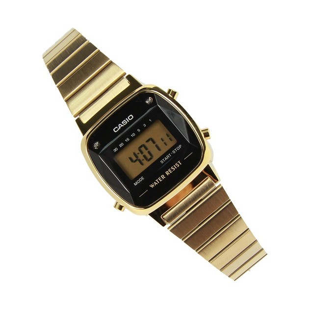 casio vintage watch black gold