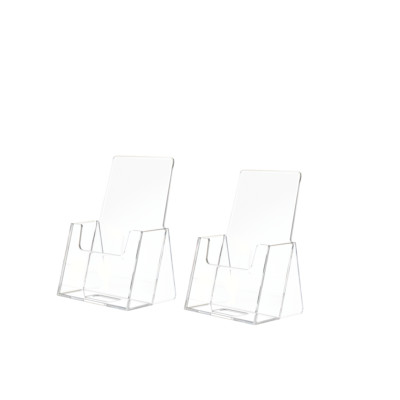 2 Pack Vertical Business Card Holder Countertop Plastic Display Stand