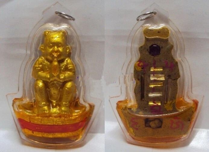 Tanga Kuman Riqueza Mágica Kruba Phon Amuleto Tailandés Dije Suerte Negocios Fortuna Santo Foto 2 de 2