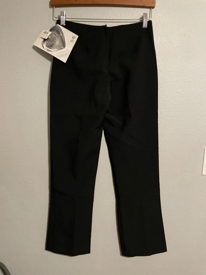 Pantalones de mujer vintage talla 5/6 negros tiro bajo con cordones stock muerto grunge gótico Y2K Foto 3 de 4