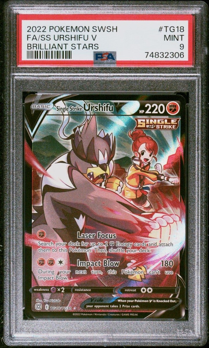 PSA 9 MINT Single Strike Urshifu V TG18/TG30 Brilliant Stars