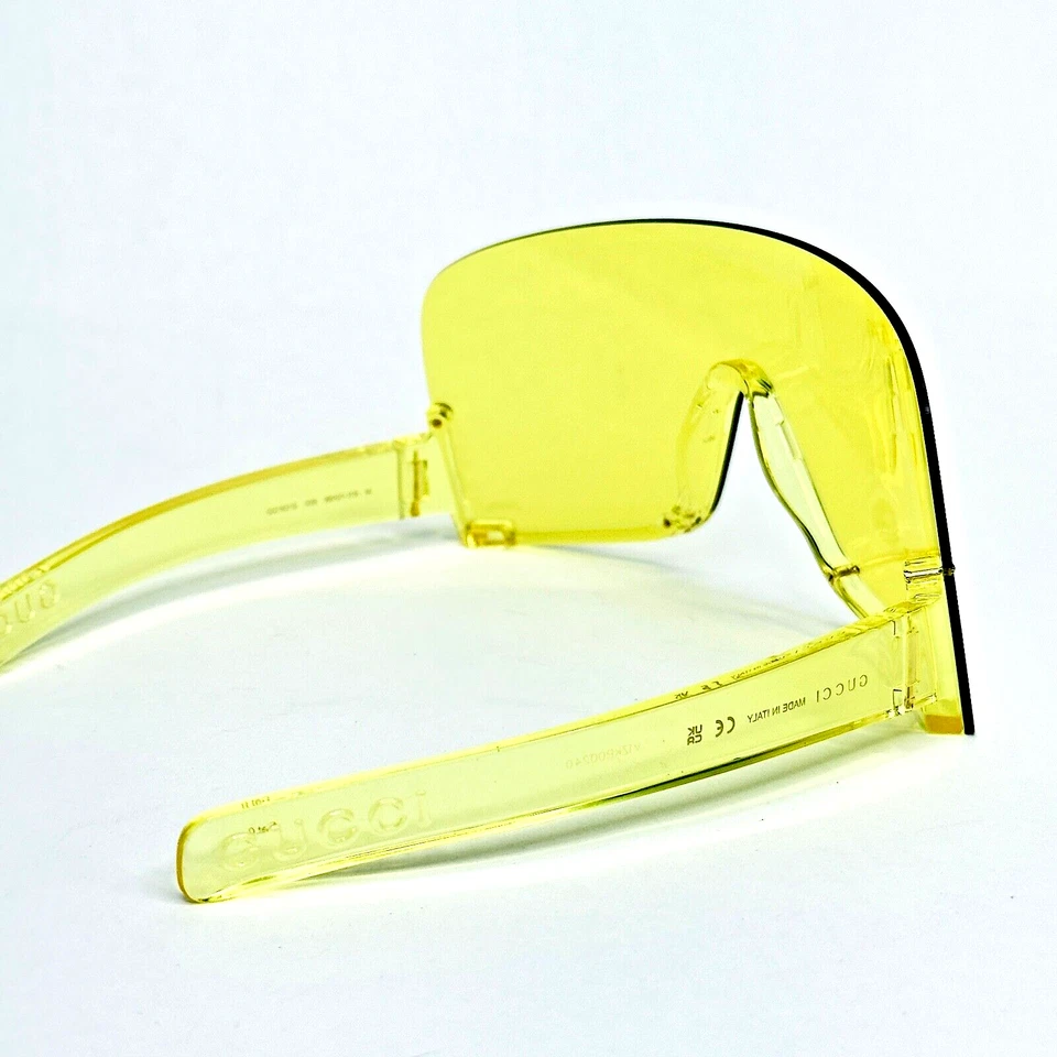 Óculos de sol GUCCI LIDO 1631 amarelo esporte unissex escudo máscara oversized Gg1631S 009 - Imagem 3 de 4