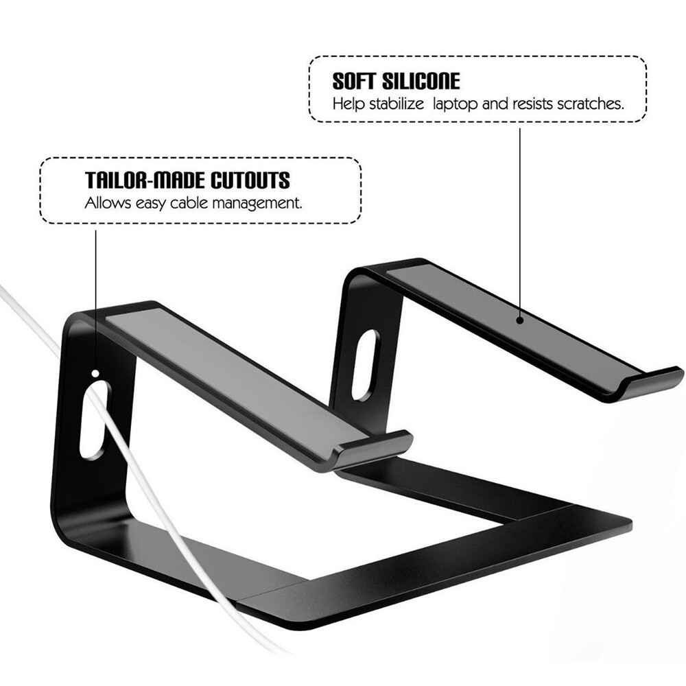 Adjustable Aluminum Laptop Stand - Stable Non-Slip Desk Holder for Tablets