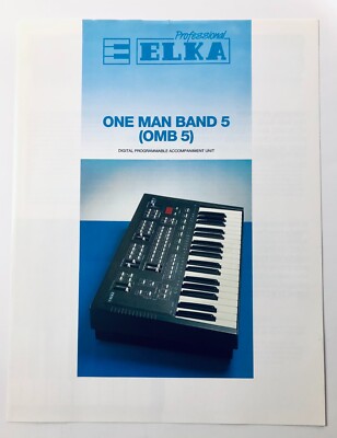 Original BROCHURE ELKA OMB5 One Man Band  Italian Keyboard Synth Brochure