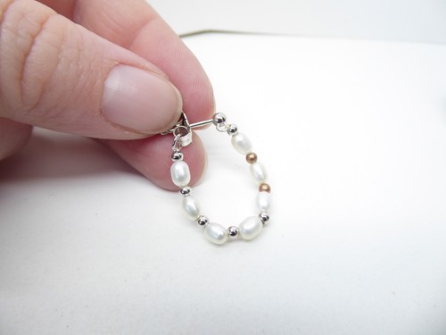Clogau Gold, Silver & 9ct Rose Gold Pearl Beachcomber Hoop Earrings - Picture 5 of 8