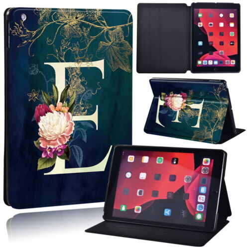 Initials Leather Tablet Stand Cover Case For Apple iPad 5 6 7 8 9 10 /mini +Pen - Picture 14 of 35