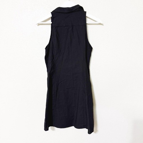 MNG Mango Cotton Blend Button Front Ramie Collared Sleeveless Dress size small - Picture 6 of 9