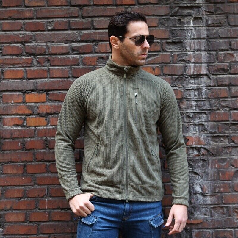 Mens Polar Faux Fleece Jacket Tactical Warm Army Jackets Casual Outdoor Coat