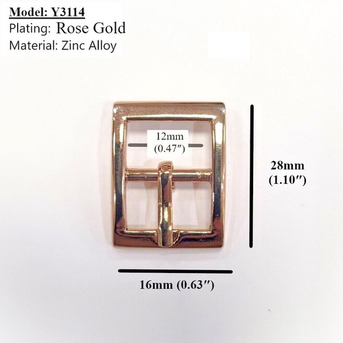 Y3114 Center Bar Buckle Single Prong 12mm 1/2" Rose Gold High Quality - Picture 2 of 3