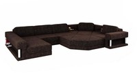 Design Ecksofa U-Form Bettfunktion Couch Textil Sofas Schlafsofa Leder Stoff Neu
