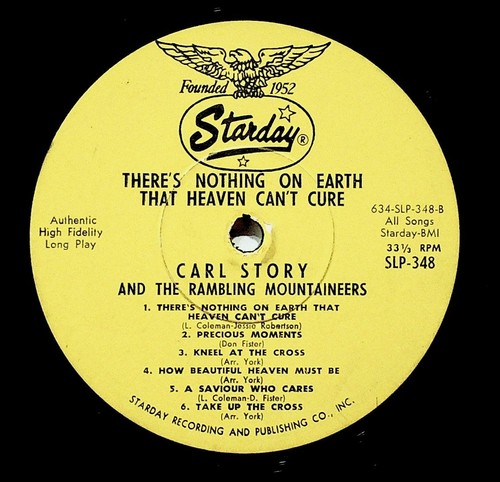 Carl Story There's Nothing on Earth LP Starday SLP-348 Gospel Bluegrass - Picture 3 of 4