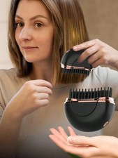 Upgraded Mini Wireless Hair Straightener Brush 2500mAh Ionic Portable Hot Comb