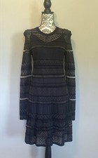 Alexander McQueen Black Layered Knit Dress Size L NWT