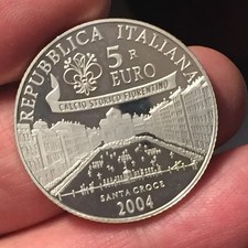 ITALY 2006 FIFA WORLD CUP GERMANY 5 EURO 18 GR. SILVER 925 PROOF EM. 2004