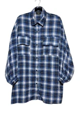 VICI Cabincore Oversized Plaid Shacket Womens Size M Grunge Coastal Cowgirl