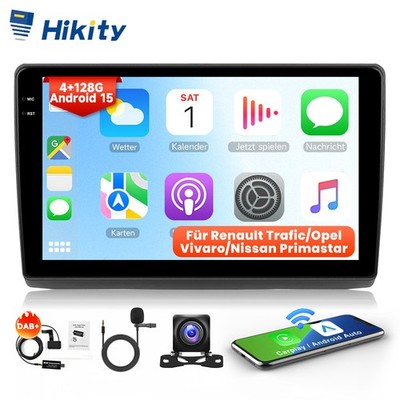 DAB+ 4+128G Für Renault Trafic MK2 OPEL Vivaro A Autoradio GPS Android15 Carplay