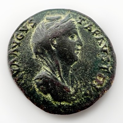 Rare !!! Roman Empire Diva Faustina I AE Sestertius AVGVSTA 141 AD 23.47gr AV121