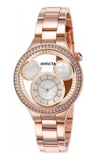 Image of Invicta Disney Luxe Womens 35mm Limited Ed Rose Gold MOP Mickey Watch 36267 RARE