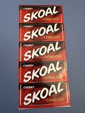 Lot 5 Rare Cherry SKOAL Cut Vendor Retail Shelf Durable Glossy Sticker Tobacco