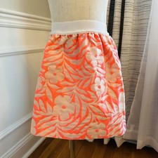 Crewcuts Bright Coral  Cream Floral Lined Toddler Skirt Sz 3T