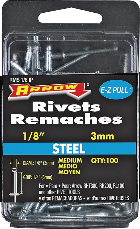 RIVET MEDIUM STEEL 1/8X1/4IN