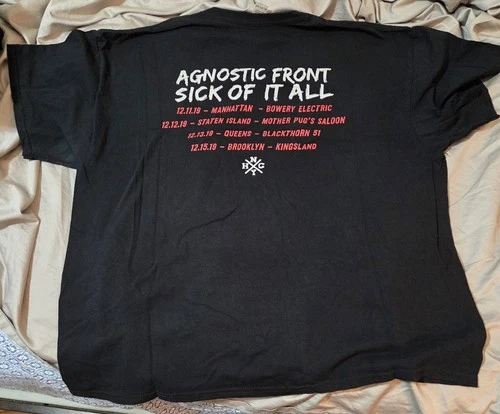 Sick Of It All/Agnostic Front 2XL Tee Limited Edition Show Shirt Hardcore Punk - product listing photo