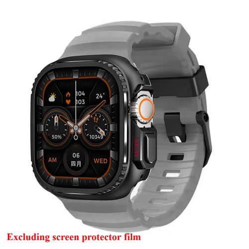 Luxury Metal Case Protective Silicone Strap For Apple iWatch Ultra 44/45/46/49mm - Picture 36 of 40