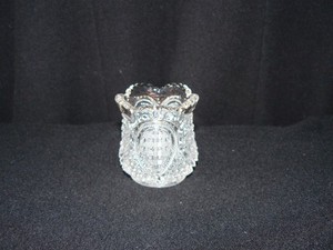 Fancy Loop  Toothpick holder worn gold #1205 Heisey Glass Company 1898 EAPG