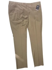 Hart Schaffner Marx Pants 48 Regular New York Fit Beige Lightweight Wool Unhem