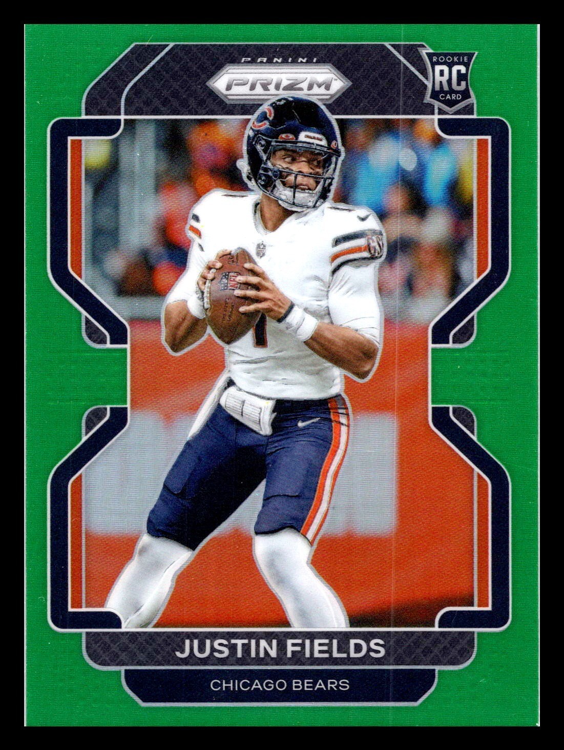 2021 Panini Prizm #334 Justin Fields Green Rookie RC Chicago Bears