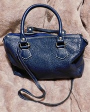 Genuine Italian Leather Crossbody Bag – Blue – Made in Florence – Nearly New