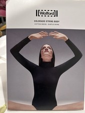 WOLFORD COLORADO STRING Longsleeve Turtleneck Cotton Bodysuit Red Wine S - NWT