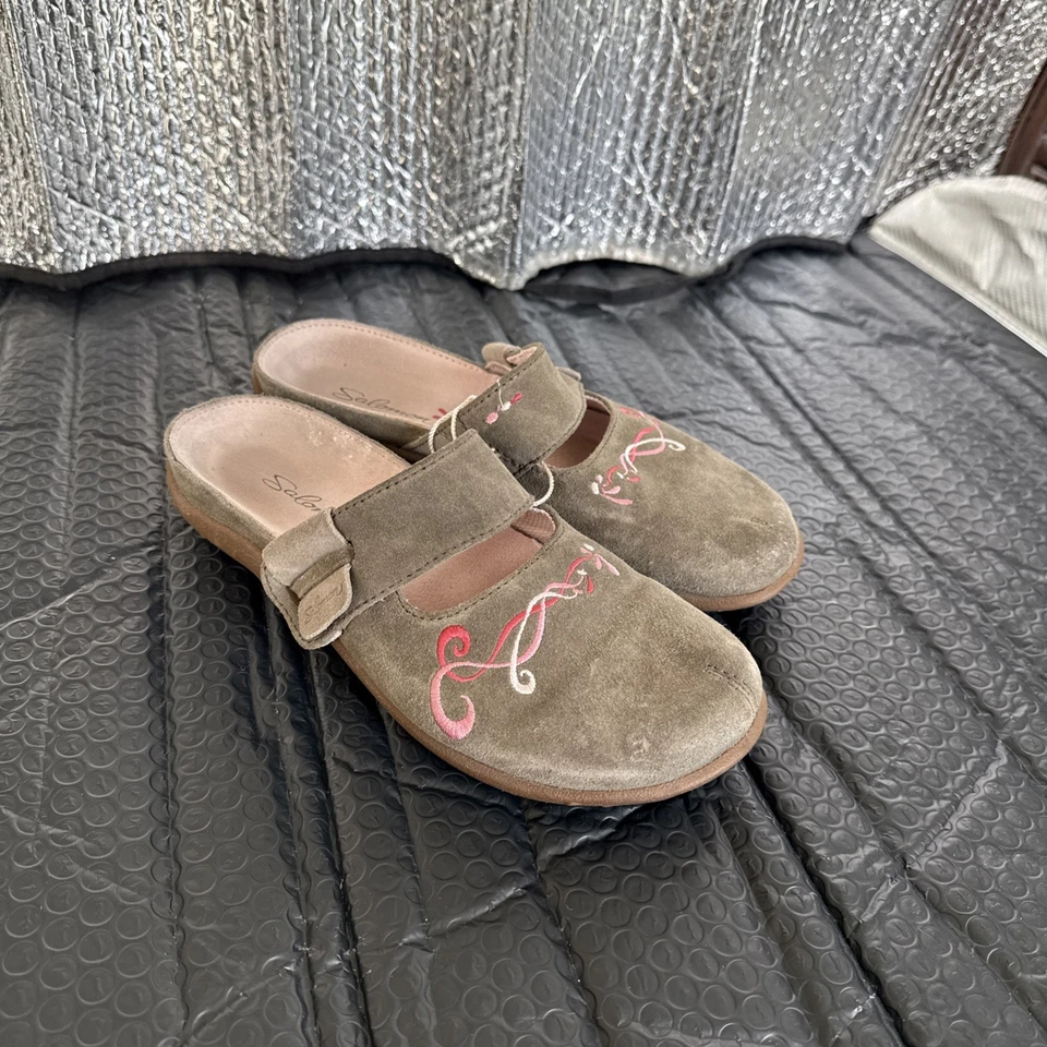 Sandalias Salomon Para Mujer 7.5 Azul Reelax Toboganes Aire Libre Caminar Confort Mula RARAS