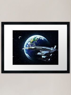 Mass Effect 2 Normandy SR-2 Earth F Framed Wall Art Poster Canvas Print Picture