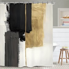 Abstract Modern Bathroom Shower Curtain 60W by 71H Inch Minimalist Modern Con...