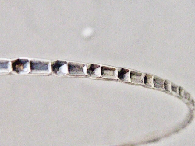 ANTIQUE THIN STERLING SILVER BANGLE BRACELET 2.5 … - image 1