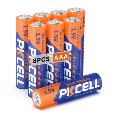 PKCELL AAA Batteries 8 Pack, Triple A Batteries, 1.5V High-Performance... 