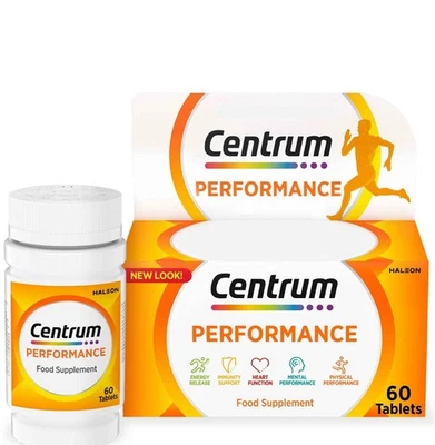Centrum Performance Multivitamin & Mineral Supplements 60 Tablets Date 02/2026