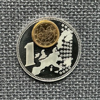 Europäische Währung European Currency 2002 1 Cent vergoldet Münze Ø 40 mm