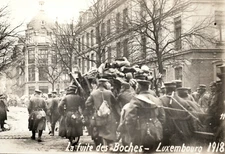 RPPC WWI German Soldiers Luxembourg Retreat Wagon Real Photo Postcard