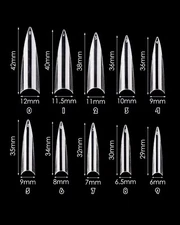 600pcs Extra Long Stiletto Nail Tips Full Cover Acrylic Fake False Nail Tip Box