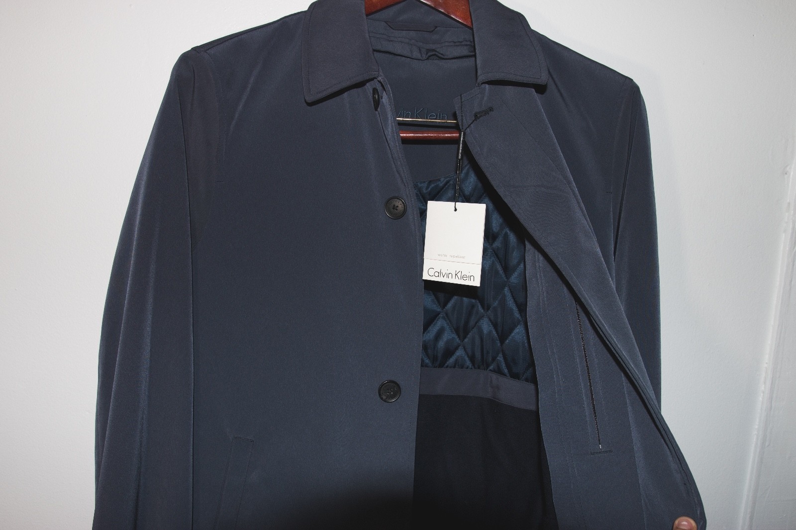Calvin Klein Men's Jacket  Navy Blue Purple tint. Medium // Large Pea Overcoat image 2