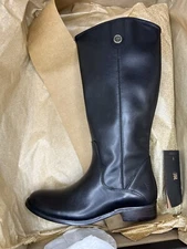 Frye Marissa Medallion Tall Riding Boots Inside Zip Women’s 5M Black Leather New
